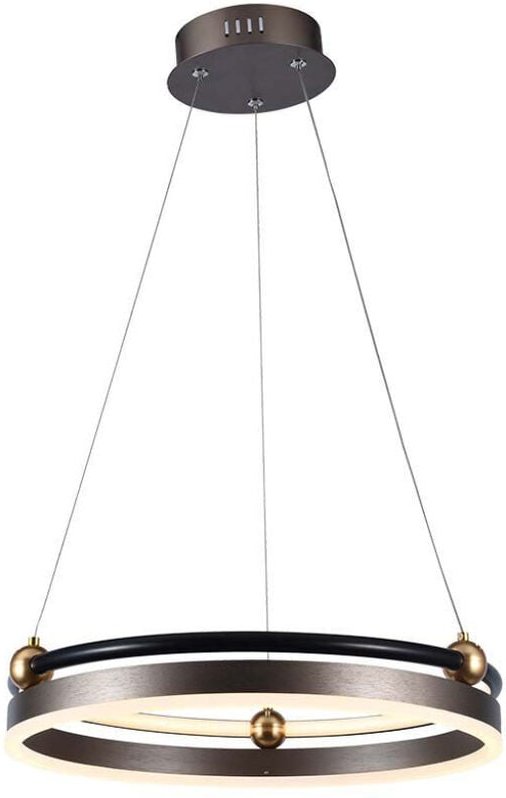 V-TAC 20W runde LED-Pendelleuchte aus Metall, Kaffeefarbe, T: 42,5 cm H: 110 cm, Warmweiß