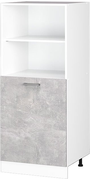 Hochschrank R-Line, Beton, 60 cm mit offenen Regalen, und Tür, Vicco