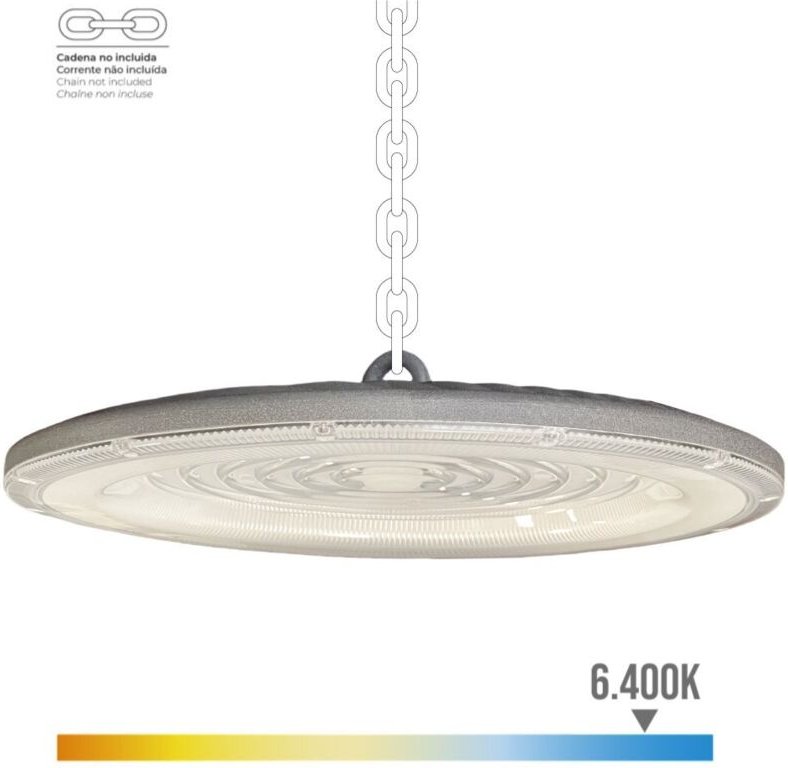 LED Glocke (200W 6400K 20000lm) IP65 Ø33x8x4,5cm grau