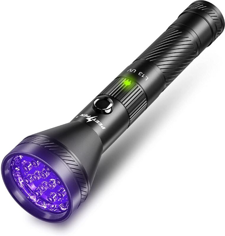 Wiederaufladbare UV-LED-Taschenlampe, 395 nm UV-LED-Schwarzlicht, wasserdichter Taschenlampendetektor mit Batterie für H...