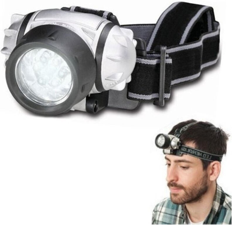 Trade Shop Traesio - Trade Shop - Stirnlampe Stirnlampe 7 weiße led Batterie Angeln Sport -