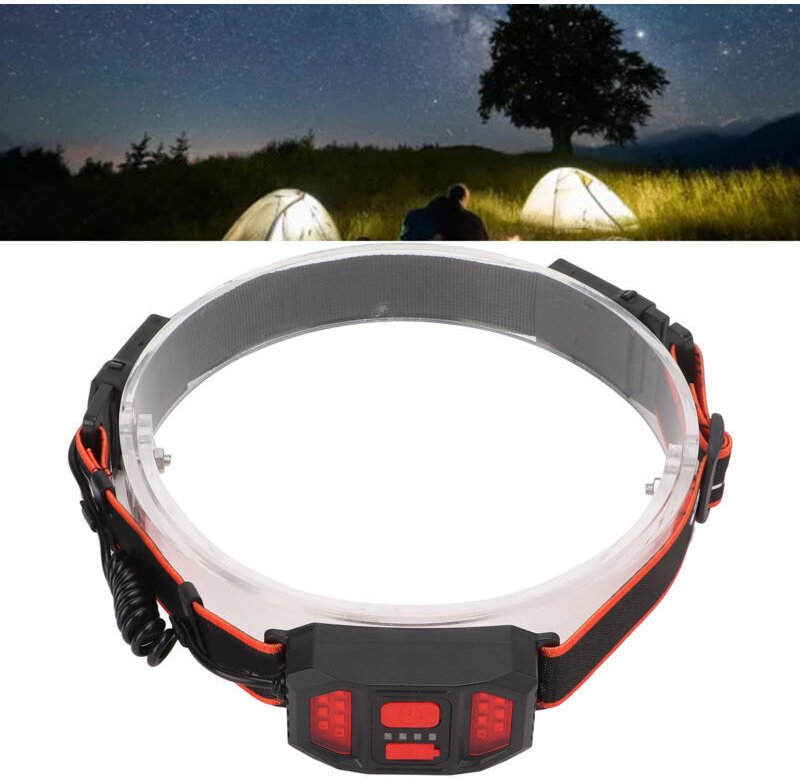 LED-Stirnlampe, LED-Scheinwerfer, wiederaufladbare Stirnlampe, rotes Rücklicht für Camping und Wandern