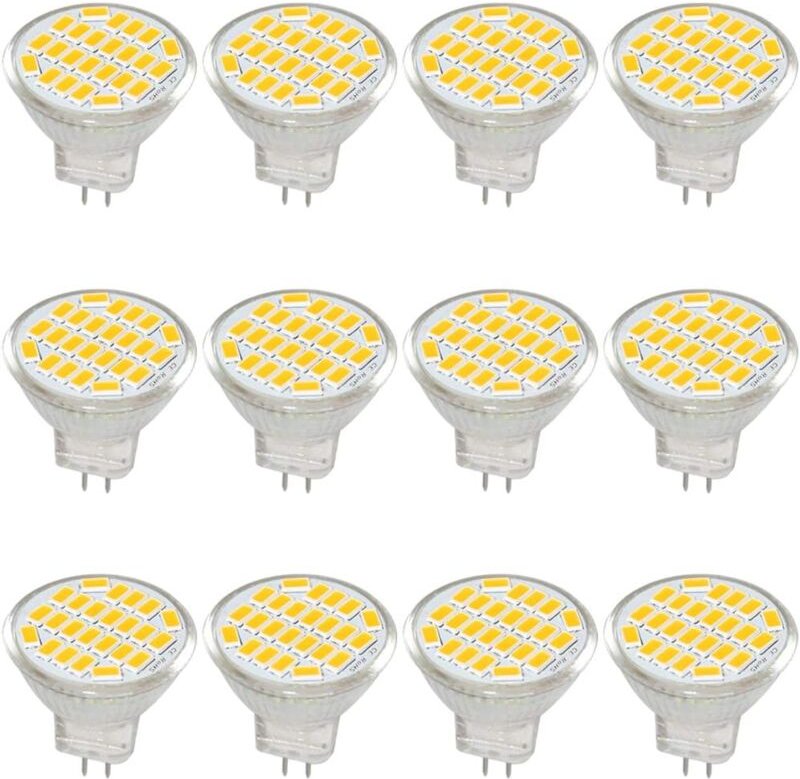 Aougo - MR11 GU4 LED-Glühbirne, dc/ac 10–30 v, 3 w, 12 v, 24 v, 30 w, entspricht Halogenlampe, 400 Lumen, Warmweiß 3000 ...