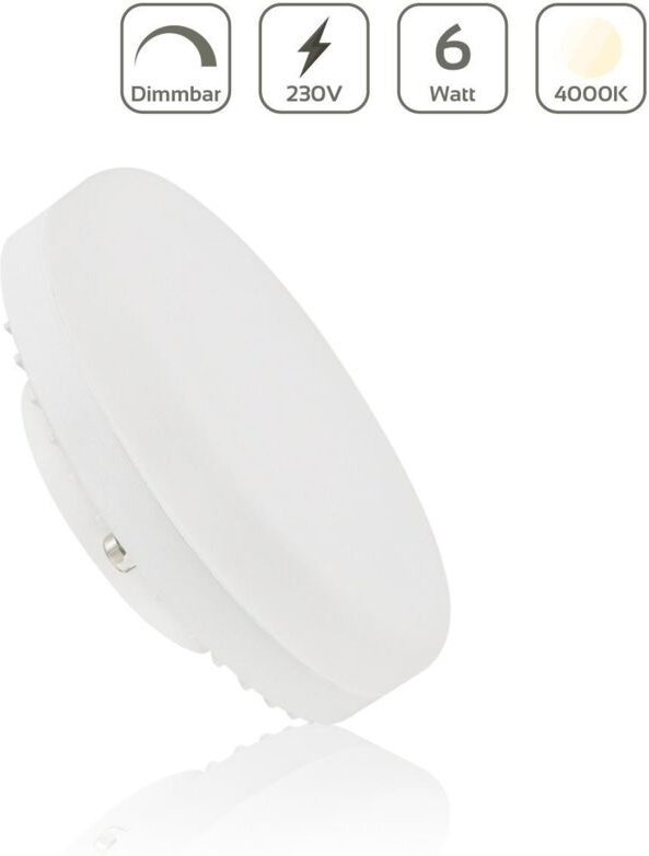 LED Lampe GX53 6W 230V - Lichtfarbe: 4000K neutralweiß dimmbar