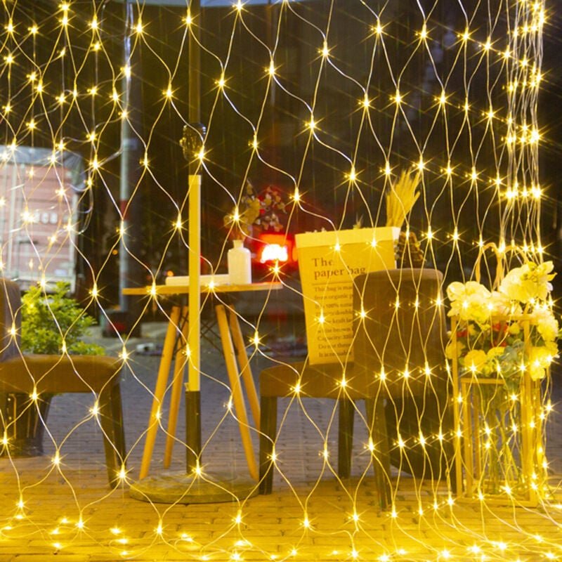 Thumbnail - Lichternetz, 192 LED-Lichternetz 3 x 2 m, 8 Modi, wasserdicht, dimmbar, für Schlafzimmer, Weihnachten, Hochzeit, Party, ...
