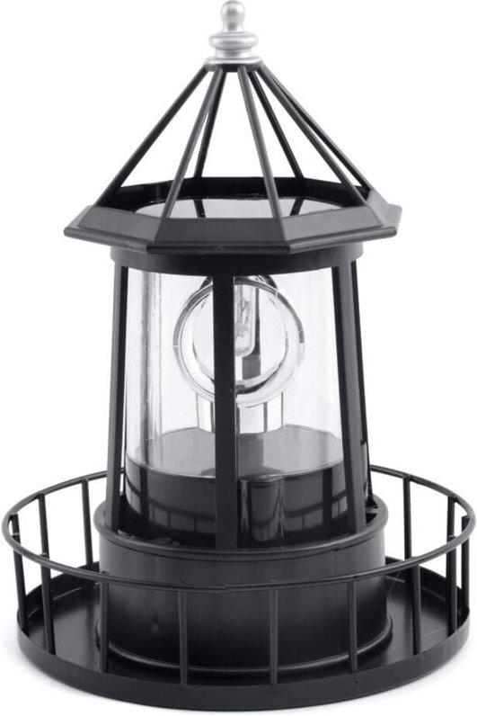 LED Solar Rotierende Leuchtturmlampe, Gartendekoration Laterne