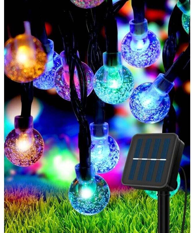 Solar-Lichterkette für draußen, 7 m, 50 LEDs, Solar-Lichterkette für draußen, wasserdicht, IP55, 8 Modi, Solar-Lichterke...