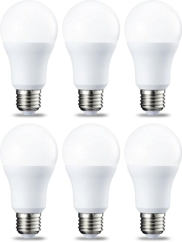 Jusch - Set mit 6 LED-Lampen, Edison-Schraubsockel, E27, 12 w (entspricht 120 w), Kaltweiß, nicht dimmbare Intensität