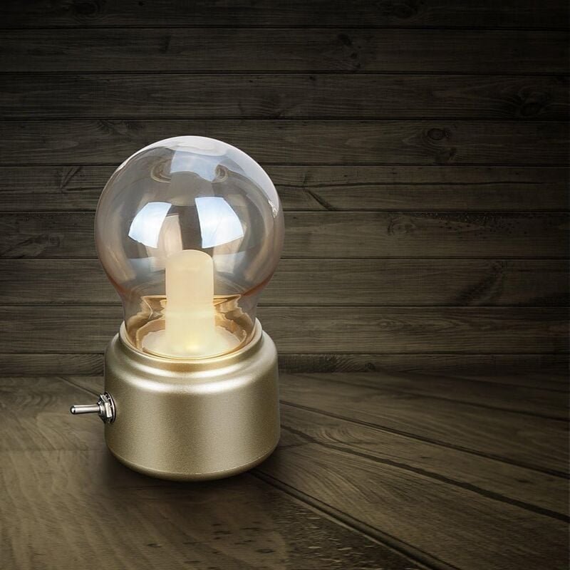 Thumbnail - Retro-Nachttischlampe, wiederaufladbar über USB, LED-Tischlampe, Nachtlicht, Mini-Schreibtischlampe für Schlafzimmer, Bü...