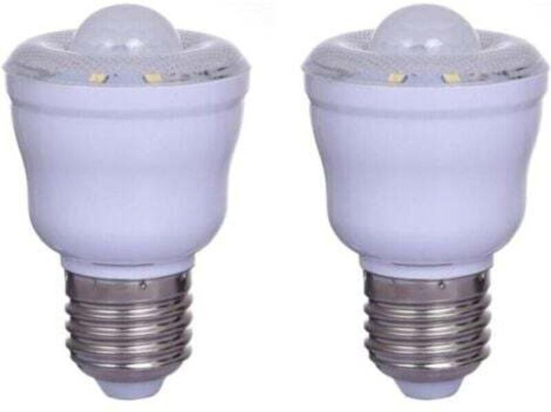 2er-Pack PIR-Bewegungsmelderlampen mit E27-Sockel, 2 W, warmweiß (3000 K), automatisches Ein-/Ausschalten als Nachtlicht...