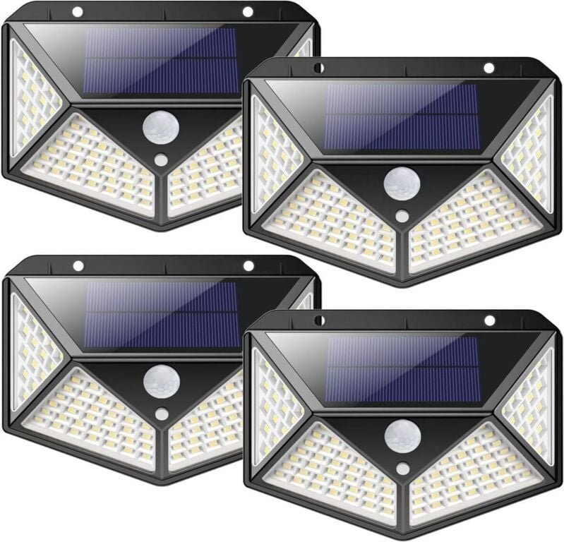 Solarbetriebene LED-Außenleuchte, 3 Beleuchtungsmodi, 270°-Sicherheitsleuchte mit Bewegungsmelder, wasserdicht (IP65), f...