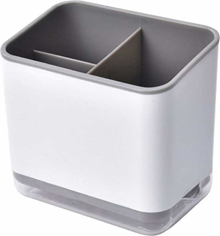 Utensilienhalter, Besteckabtropfgestell, multifunktionaler Besteckkasten mit 3 Fächern zum Abtropfen von Besteck (grau)