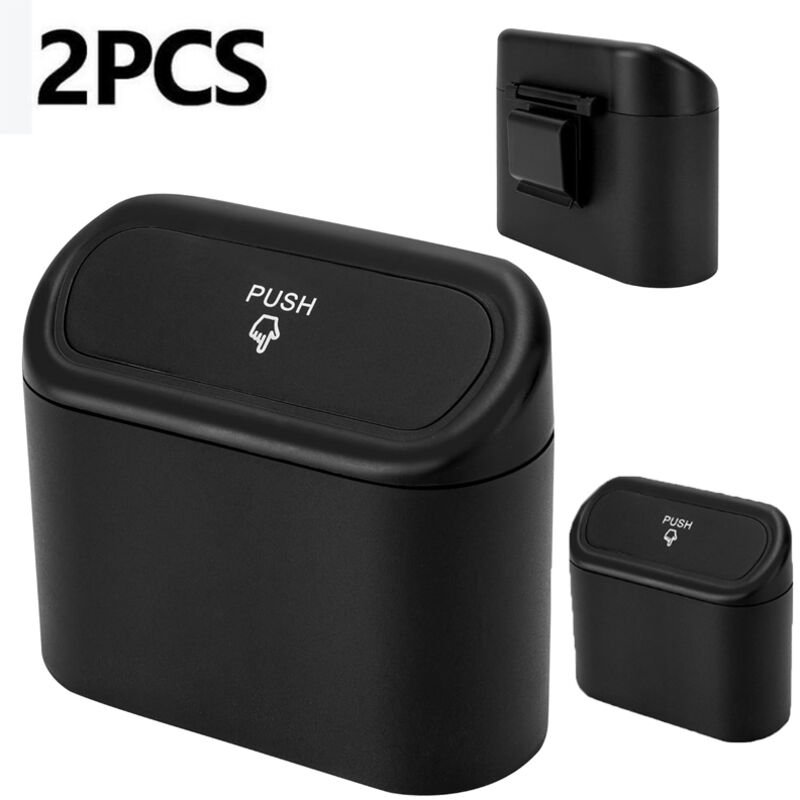 Mini-Automülleimer mit Deckel, kleiner Automülleimer, Auto-Innenausstattung, niedlicher, wasserdichter ABS-Automülleimer...