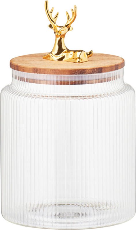 Glasbehälter mit Hirschdeckel 1100 ml