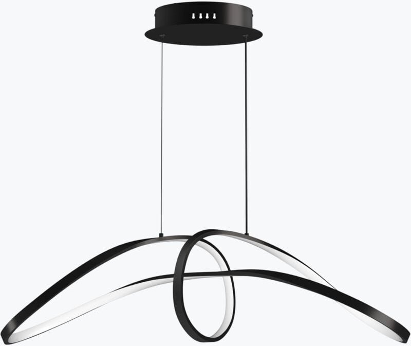 Mai&mai - Pendelleuchte 90cm led Hängelampe Dynamisches Wellendesign 3000K/4000K/6000K Verstellbares Kabel 30W Schwarz H...