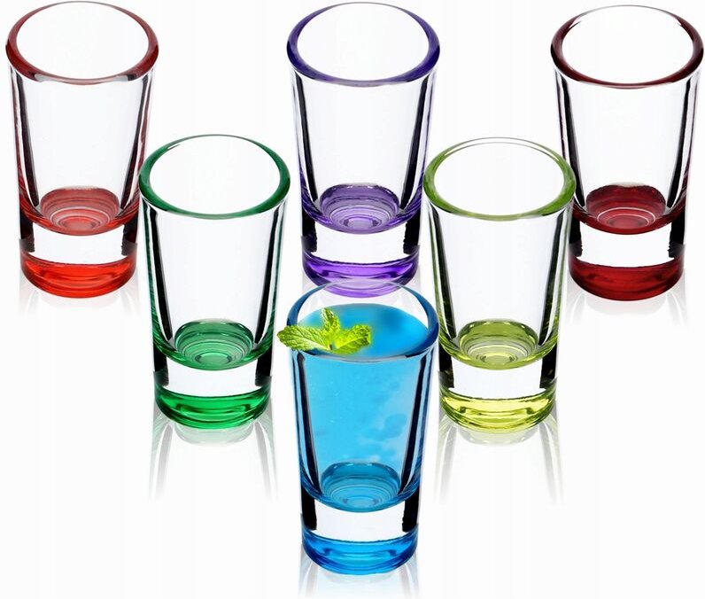 Kadax - Schnapsgläser, 6er Set, 28ml, Shotgläser, Stamper für Alkohol