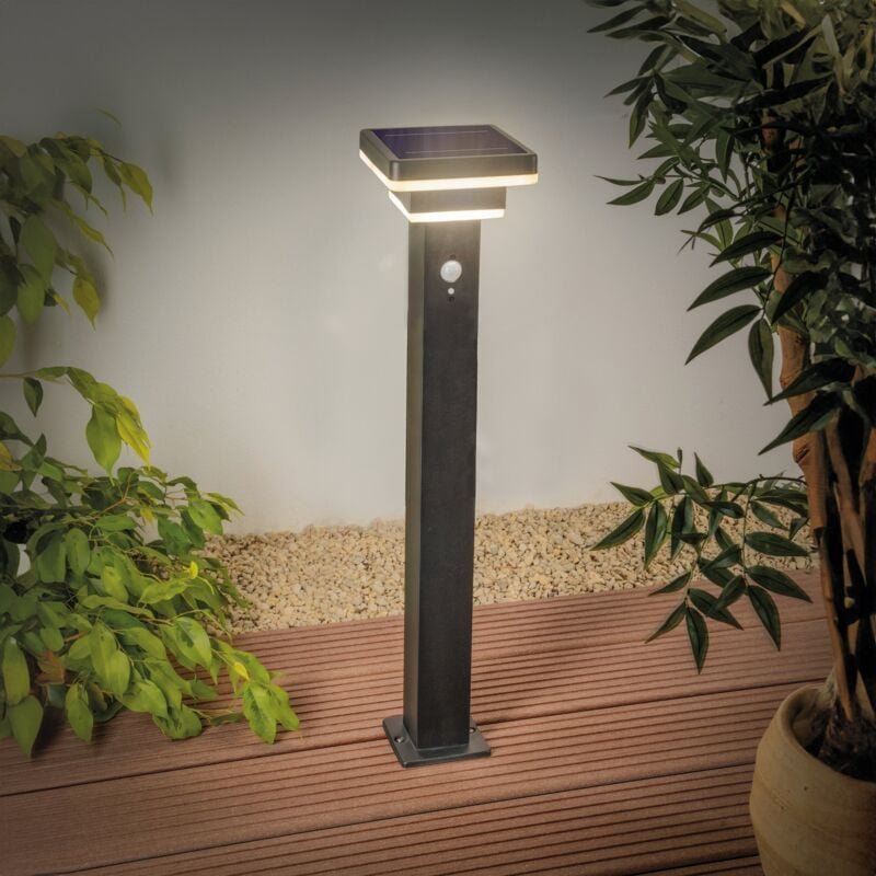 Esotec - Solar Standleuchte Lucca 86 cm mit PIR-Sensor schwarz IP44 outdoor 102763