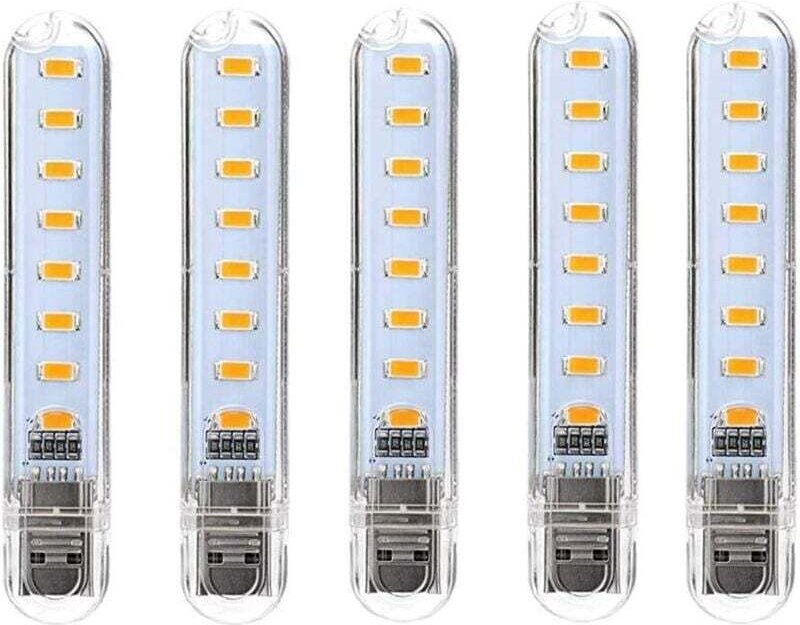 USB-LED-Lampe, Mini-tragbare USB-LED-Lampe, 5er-Pack Computer-Tastaturbeleuchtung, für PC, Laptop, externe Batterie (Kal...