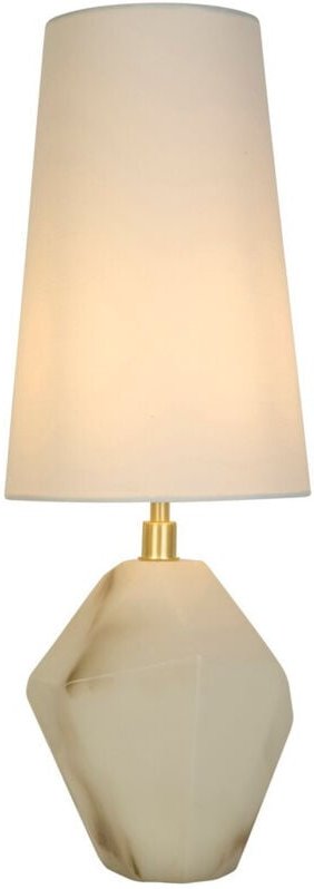 Thumbnail - Searchlight Apex Ape1 Light Tischlampe, Satiniertes Messingmetall, weißer Schirm