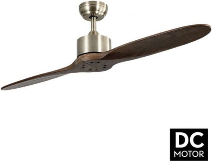 Todolampara - Deckenventilator dc Modell leste Bronze, 2 Flügel Eiche, 5 Geschwindigkeiten, Fernbedienung, Zeitschaltuhr...