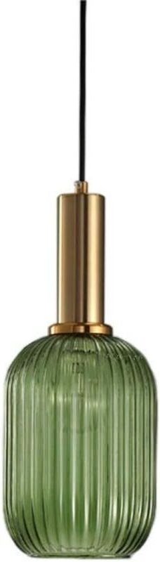 Ineasicer Vintage-Pendelleuchte im Industriestil mit geripptem Glas, Deckenleuchte mit poliertem Messing-Finish, Hängela...