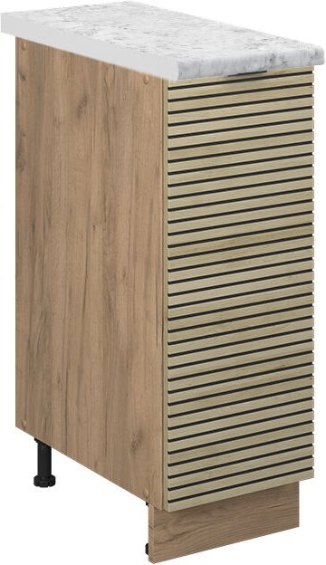 Apothekerschrank Fame-Line, Eiche Paneel, 30 cm , AP Marmor, Vicco