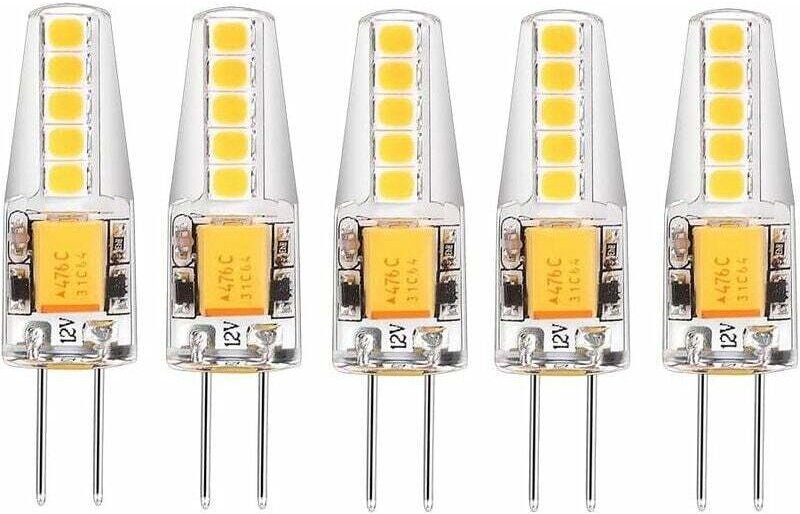 5er-Pack G4-LED-Lampen, neutralweiß (4000 K), 12 V AC/DC, 3 W, 200 lm, Ersatz für 20-W-G4-Halogenlampen. Kein Dimmen, ke...