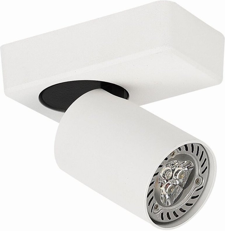 Federica - Moderne Scheinwerfer Weiß, Schwarz 1 Licht mit Aluminium, Weißer Farbton, GU10 - Italux