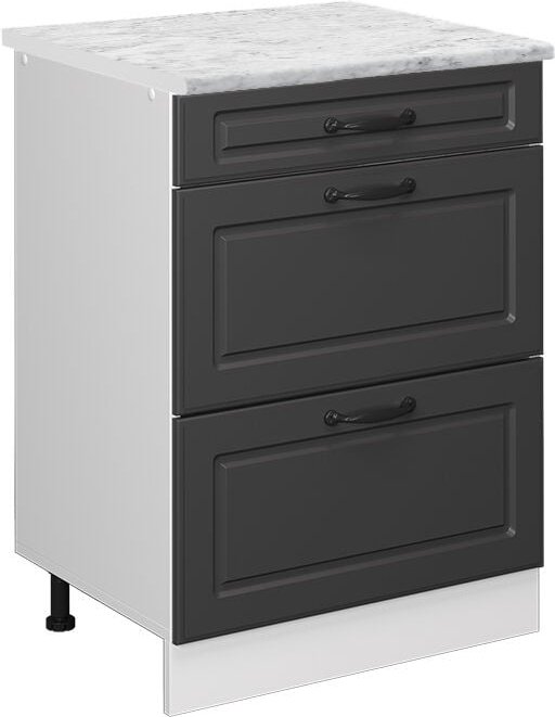 Vicco - Schubladenschrank R-Line, Anthrazit Landhaus, 60 cm ap Marmor