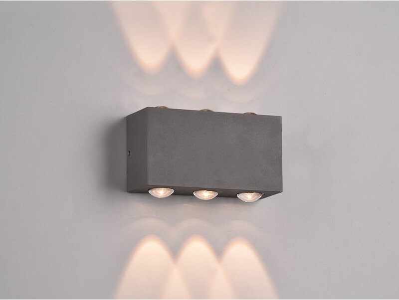 Led Außenwandleuchte clyde Anthrazit mit Up and Down Light, Breite 14cm