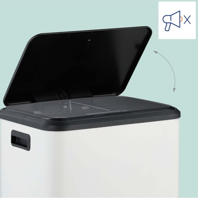 Küchenabfalleimer, Doppelfach, 15L Abfalltrenner