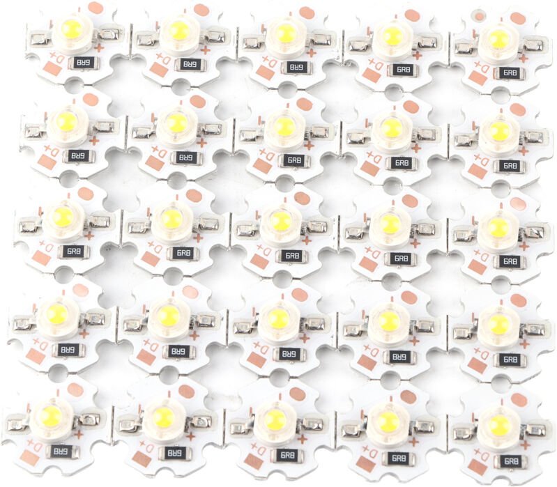 Eosnow 25pcs 5V LED -Chips 200 lm 1W Hochleistungslampenperlen für DIY -Beleuchtung.