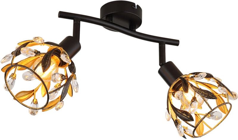 Globo Lighting - Deckenleuchte Deckenlampe Wohnzimmerlampe Gold Kristalle Spots verstellbar