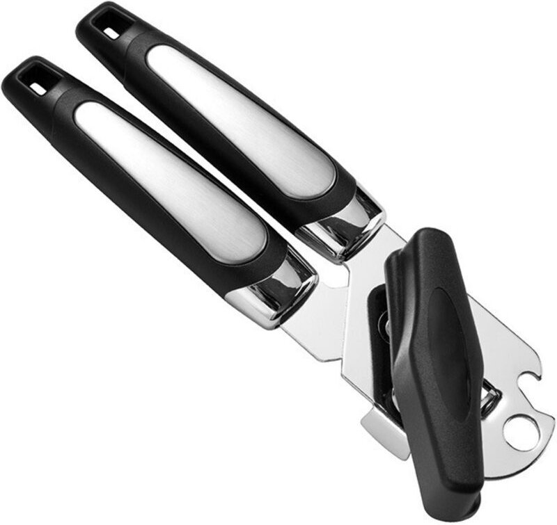 Manueller Dosenöffner, Dosenöffner aus Edelstahl, glatte Kante, Flaschenöffner mit rutschfestem Griff und ergonomischem ...