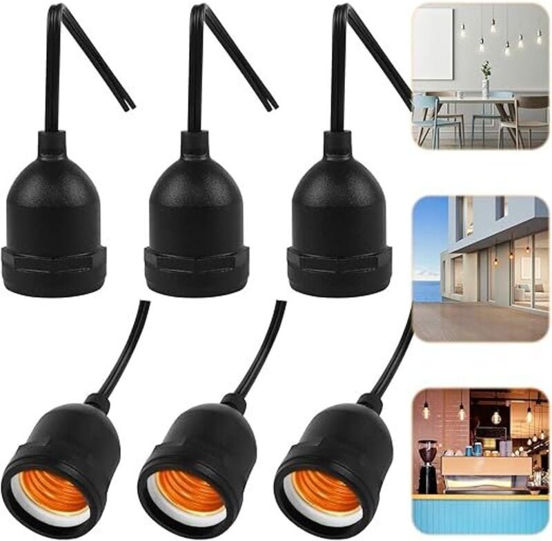 E27 Sockel 6PCS wasserdichte E27 Lampenhalter Adapter E27 wasserdichte hohe Qualität für Glühlampen und LED-Birnen oder ...