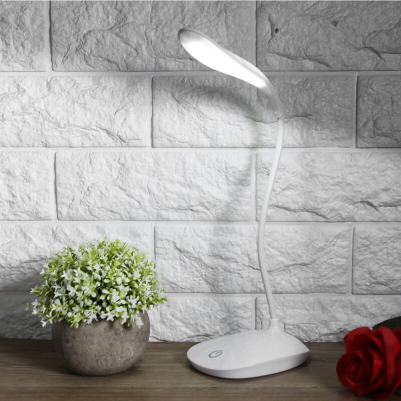 USB-LED-Schreibtischlampe mit flexiblem Hals, dimmbarem Touch-Schalter, Nachtleselicht für verschiedene Anwendungen