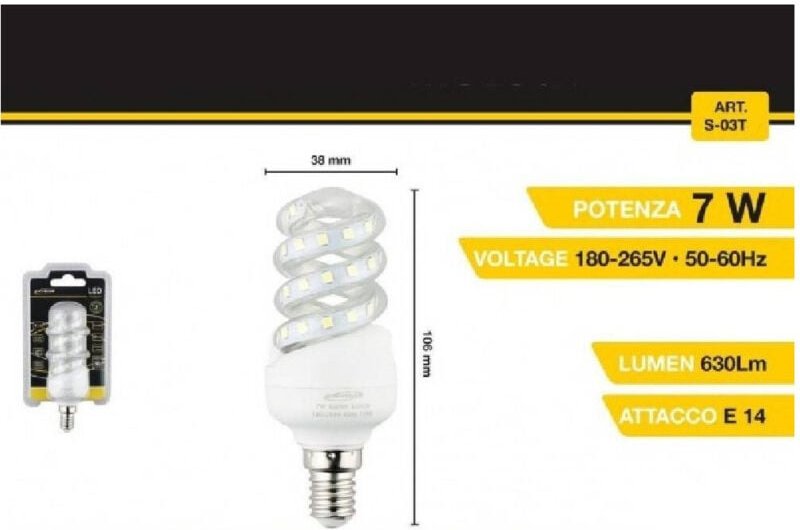 Trade Shop Traesio - Trade Shop - spiral-led-lampe E14 7W 40D natürliches warm-kaltweisses licht S-03T -