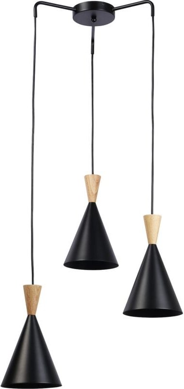 Barcelona Led - Dreifach-Pendelleuchte "Lima" aus Metall und Holz