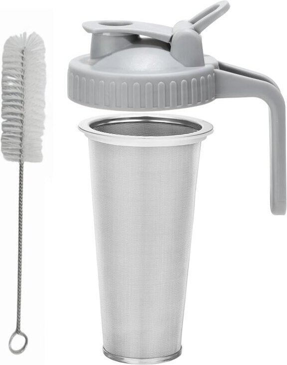 Kalt GebrüHter Kaffeefilter mit Ausgussdeckel für 32 OZ-EinmachgläSer Breiter ÖFfnung, 304-Edelstahlsieb Dichtungsring