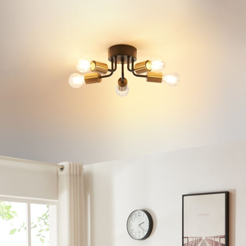 Deckenleuchte Barrow Schwarz/Gold [ Lux.pro