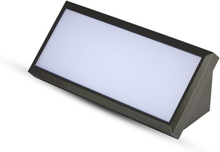 V-tac - Gewinkelte LED-Wandleuchte 12W Farbe Schwarz 6500K IP65