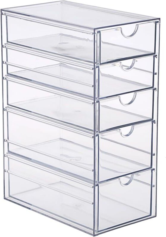 Aufbewahrungsbox aus transparentem Acryl mit 5 Schubladen, Organizer für Haaraccessoires, Badezimmer, Kleiderschrank, Bü...