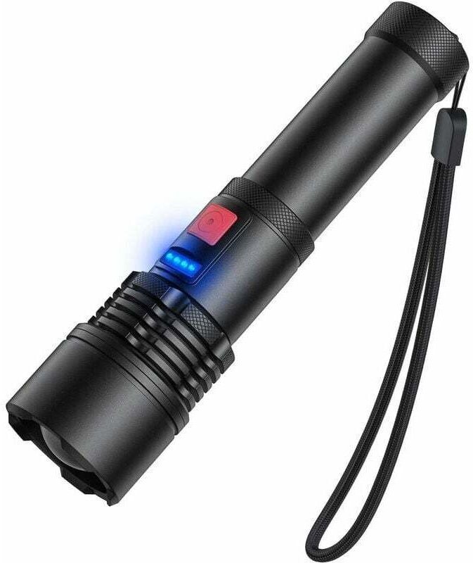 Per USB wiederaufladbare LED-Taschenlampe – 3000 Lumen, zoombare Taschenlampe – Ultrastarke LED-Taschenlampe – Taktische...