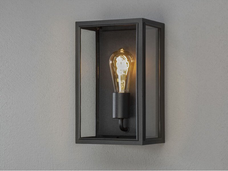 Konstsmide Lighting - Außenwandlaterne carpi Stahl Schwarz mit Klarglas, Höhe 30cm