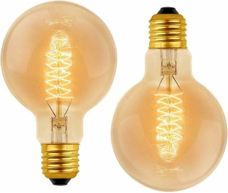 Vintage Globe Glühbirne G80 E27 Dimmbar 40W Warmweiß 2700K, AC 220V, Retro Glühlampe Deko Glühbirnen E27 Spiral Wolframf...