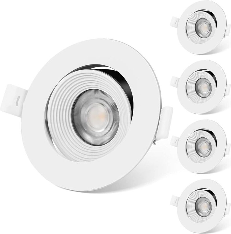 UKawhi Flache LED-Einbaustrahler 6W 5er Set Weiß