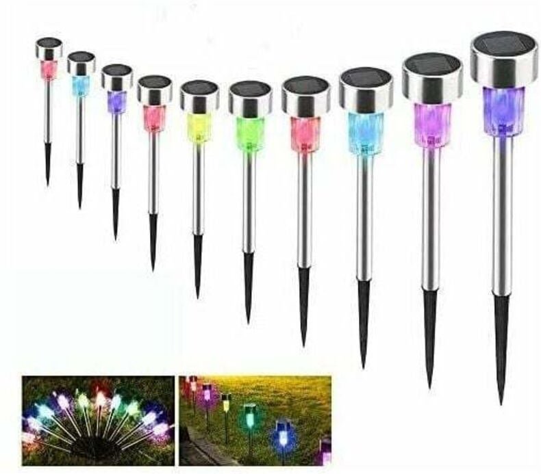 Solar-Leuchtfeuer für den Außenbereich, Solar-Garten-Bodenlampe, 10 Stück, kabellose LED-Gartenlampe, Dekoration, Solar-...