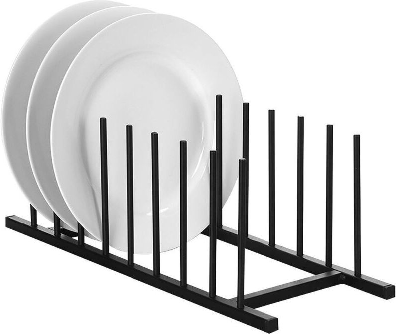 Organizer for plates and lids in black metal modern style