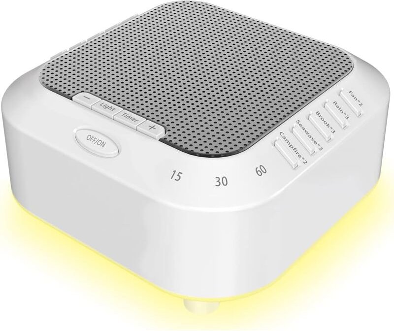 Qiedie - Tragbare weiße Rauschmaschine für Erwachsene und Babys mit 28 beruhigenden Geräuschen und Nachtlichtern mit Sle...