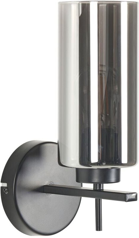 Thumbnail - Wandlampe Grau aus Rauchglas / Metall 29 cm Rund Modernes Design Wandleuchte für Wohnzimmer Schlafzimmer Flur